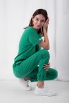 Spodnie medyczne damskie wiskoza scrubs Basic w kolorze Jungle Green