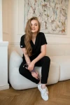 Spodnie medyczne damskie wiskoza scrubs Basic w kolorze Blackberry