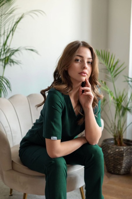 Bluzka medyczna damska wiskoza scrubs Classy w kolorze Deep Sea II