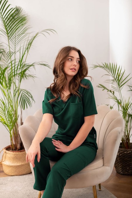 Spodnie medyczne damskie wiskoza scrubs Classy w kolorze Deep Sea II