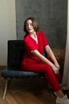 Spodnie medyczne damskie wiskoza scrubs Classy w kolorze Poppy