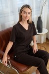 Bluzka medyczna damska wiskoza scrubs Classy w kolorze Chocolate
