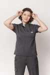 Bluzka medyczna damska stójka wiskoza scrubs Mave w kolorze Melange Grey