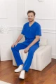 Męskie scrubsy z wiskozy Handsome w kolorze Blue Monday – nowoczesna bluza medyczna o dopasowanym kroju dla personelu medycznego.